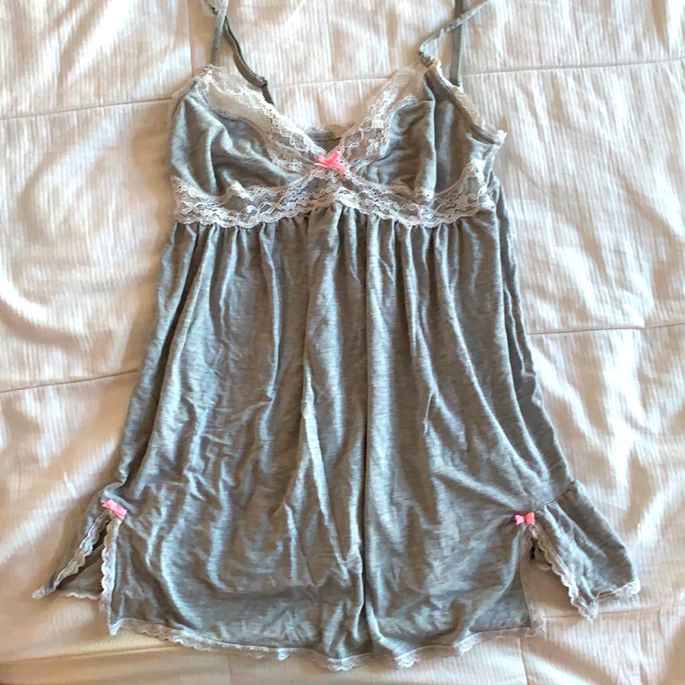 laced pajama spaghetti strap mini dress